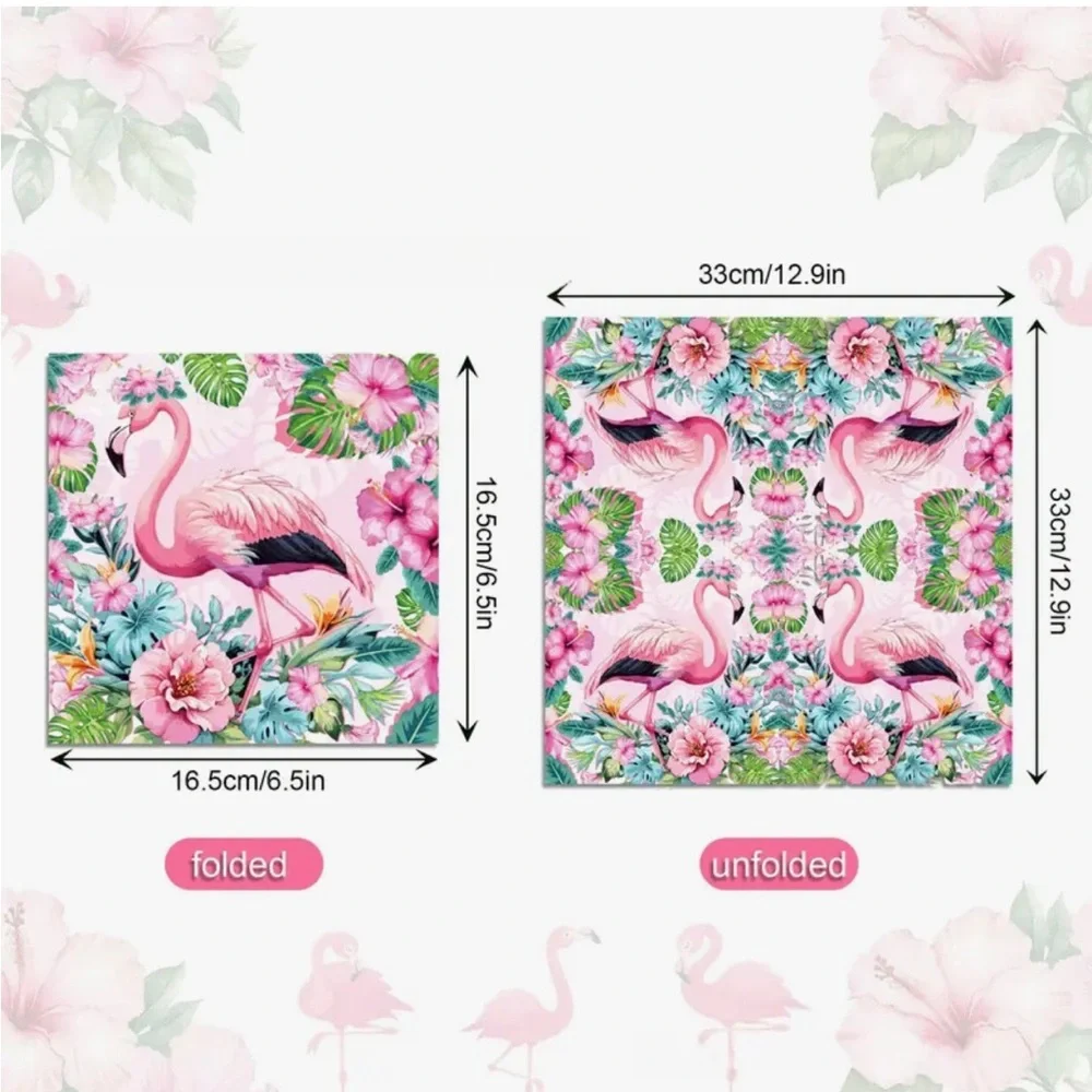 Pink Flamingo Lush Floral Luncheon Napkins, 20-ct